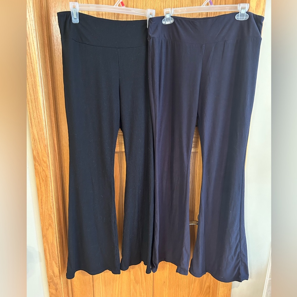 Bundle of 2 Pairs of Black Yoga Pants or Flare Leggings Size XL